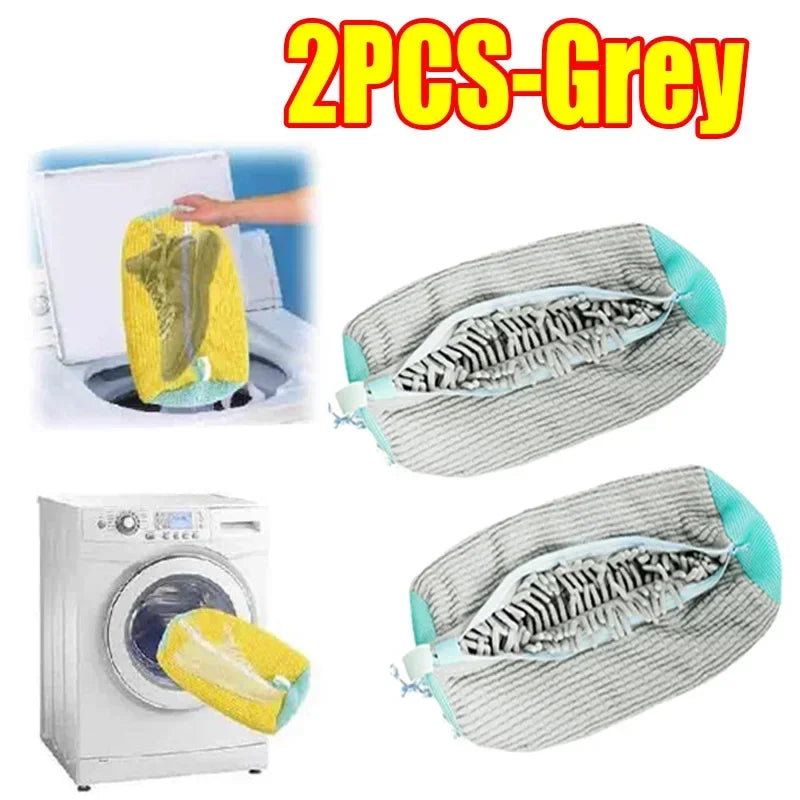 1-6PCS Shoes Washing Bag for Washing Machine Plush Fluffy Fibers Easily Remove Dirt Laundry Bags Anti-Deformation Home Organizer