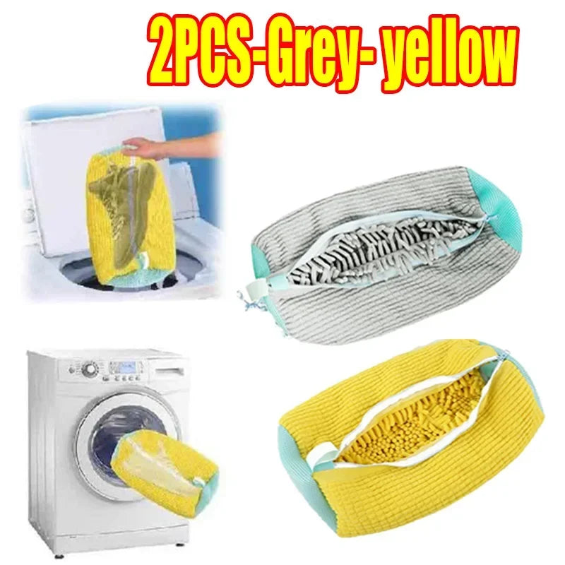 1-6PCS Shoes Washing Bag for Washing Machine Plush Fluffy Fibers Easily Remove Dirt Laundry Bags Anti-Deformation Home Organizer