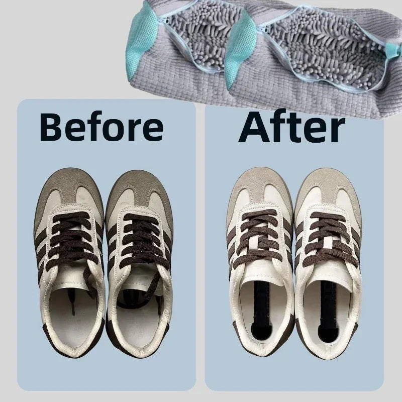 1-6PCS Shoes Washing Bag for Washing Machine Plush Fluffy Fibers Easily Remove Dirt Laundry Bags Anti-Deformation Home Organizer