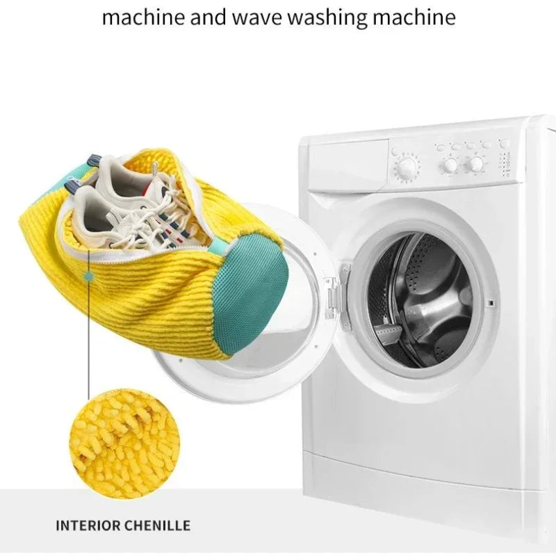 1-6PCS Shoes Washing Bag for Washing Machine Plush Fluffy Fibers Easily Remove Dirt Laundry Bags Anti-Deformation Home Organizer